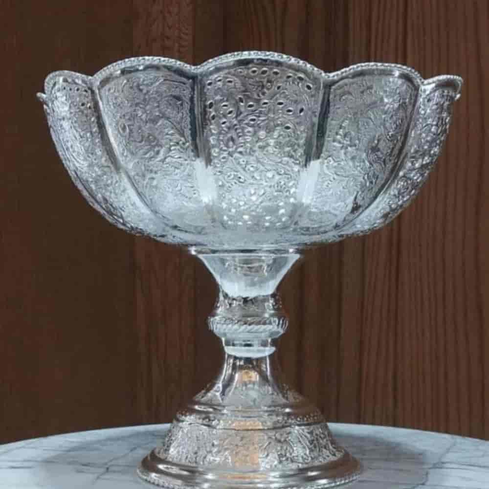 کاسه پایه دار قلم گل مرغ